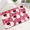 Alfombrilla de suelo de barro de diatomeas con diseño de oso fresa de dibujos animados, alfombrilla absorbente para baño, alfombrilla de secado rápido para pies, alfombrilla antideslizante para ducha, puerta de baño