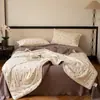 Juego de Verano de Algodón Tejido de Cuatro Piezas Colcha de Verano para Aire Acondicionado Lavable a Máquina Individual Colcha Fina Doble Núcleo de Colcha de Tres Piezas 5
