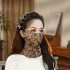 Mascarilla de Ciclismo de Felpa Floral Retro Otoño Invierno para Mujer, Protección Integrada para Cara y Cuello a Prueba de Viento, Cálida y Transpirable para Protección contra el Frío