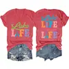 Vida no Lago é a Melhor Amazon Ebay Site Independente Moda Casual Camiseta Feminina Manga Curta Gola V