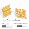 Pendientes de Acero Inoxidable Transfronterizos Europeos y Americanos con Forma de Lazo y Corazón Pendientes Simples que Conservan el Color Pendientes Galvanizados Color Oro 18K que Conservan el Color para Mujeres