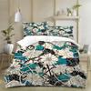 Textil Hogar Personalizado Transfronterizo Serie Floral de Tres Piezas Funda Nórdica 3D Comercio Exterior Ropa de Cama Impresión Digital