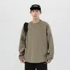 Roupas Masculinas Fengshe / Marca da Moda Moletom Versátil Estilo Americano Soltinho de Gola Redonda com Tecido Pesado 300G para Homens, Novo Top Pulôver para Primavera e Outono