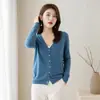Nuevo Otoño 2026 Estilo OL Japonés Coreano Casual Cárdigan Cuello en V Suéter Regular Ropa de Punto para Mujer