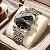 2026 Nuevo Reloj de Hombre Impermeable Estilo Negocio con Calendario Luminoso, Reloj de Pulsera de Acero Inoxidable Deportivo de Alta Gama Elegante para Hombre