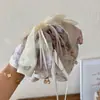 Pinza para el cabello de Malla con Estampado de Rosas y Lazo, Clip de Perla de Cristal Francés para Cola de Caballo, Accesorio Pequeño de Alto Nivel