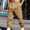 Calça de Moletom Casual Simples Retrô para Treino Esportivo Corrida Masculina Pesada para Uso Externo no Inverno Estilo Americano Solta