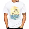 Teehub Camisetas Casuales Hipster Retro Playa Surfero Camisetas para Hombre B