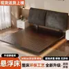 Cama Suspensa de Ferro com Estrutura de Aço Carbono, Cama de Casal com Estofamento Macio Orelha de Elefante, Cama Suspensa de Ferro Reforçada e Espessada para Quarto Principal