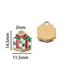 Pingente de Aço Inoxidável Desenho Papai Noel com Design de Gotejamento de Óleo, Pulseira DIY Feita à Mão, Colar, Chaveiro, Enfeite Pendente, Acessório