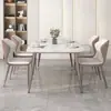 Mesa de Comedor Simple de Piedra Sinterizada de Lujo Ligero Italiano para Apartamento Pequeño Mesa de Comedor Moderna para el Hogar Mesa Rectangular Mesa y Sillas de Comedor Combinadas Mesa