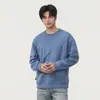 Moletom Pesado com Gola Redonda para Homens, Novo 2026 Primavera e Outono, Camiseta Casual Solta de Manga Longa, Top Masculino para Outono