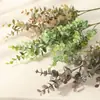 Folha de Dinheiro de Eucalipto Artificial para Decoração de Casa e Casamento, Planta de Folha de Eucalipto Artificial de Haste Única