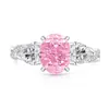 Anillo de Huevo de Paloma Cortado Flor de Hielo de Piedra Preciosa de Colores Más Vendido en Tiktok, Diamante de Alto Carbono Súper Brillante, Anillo con Forma de Huevo Chapado en Oro, Transmisión en Vivo Dropshipping