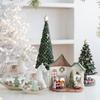 Resina Papá Noel Caballo Mecedor Casa Adornos de Escritorio Adornos de Ambiente Festivo para el Hogar Regalos de Navidad