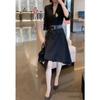 9902 Da Ai Mei Yi Yuan 2026 Otoño Nuevo Estilo Vestido de Manga Larga con Cuello de Solapa de Longitud Media con Dobladillo Irregular para un Efecto Adelgazante