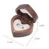 Caja de Anillo Corazón de Madera Maciza de Nogal Regalo de Propuesta de Aniversario de Boda Caja de Joyería Par de Anillos Pendientes Caja de Almacenamiento Personalizada