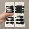 Horquilla negra esmerilada sencilla con clip lateral para flequillo, nueva horquilla con clip de pico de pato para cabello roto sin costuras, accesorios para el cabello