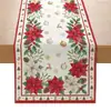 Venta Caliente Transfronteriza Camino de Mesa Navideño Hombre de Jengibre Papá Noel Atmósfera Festiva Decoración de Fiesta Mesa de Comedor Mantel Camino de Mesa