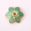 Novas Contas Separadas Pequenas Peças de Flores Óleo Pingando Imitação Azul Queimado Cloisonne Liga Pequenas Peças de Flores Faça Você Mesmo Grampo de Cabelo Estilo Antigo Pulseira Colar