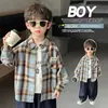 Chaqueta Camisa de Primavera/Verano para Niños 2026 Nuevo Estilo Coreano Chico Fresco Camisa Delgada Camisa de Cuadros de Verano para Niños