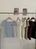 Camiseta Slimming Omalai Manga Curta Patchwork Bordado de Letras com Gola Assimétrica e Renda Estilo Coreano Primavera/Verão Top 6704