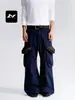 Pantalones de trabajo de algodón puro ligeramente acampanados estilo americano para hombres y mujeres, con diseño bootcut, bolsillos, corte holgado y un estilo retro, ajustado y casual.