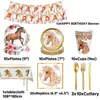 En Stock Artículos para Fiesta de Cumpleaños Temática de Ponis Vajilla Desechable Platos de Papel Vasos de Papel Banderines Globos Decoraciones para Eventos