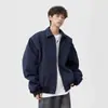Cardigan Jaqueta Casaco Longo Masculino Outono Inverno Novo Versátil Cor Sólida Estilo Minimalista Casual Vento Americano Ao Ar Livre Tendência