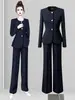 Atuendo de Negocios Traje para Mujer Traje Blanco Elegante Moda Clásico Médico Belleza Ropa de Trabajo Recepción Salón de Belleza Ropa de Trabajo Primavera y Otoño