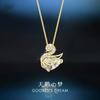 Collar de cisne pequeño totalmente de diamantes Cadena de clavícula elegante de lujo ligero para mujer Moda igual de TikTok collar versátil
