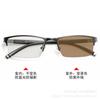 Gafas Fotocromáticas de Medio Marco para Negocios, Uso de Día y Noche, Se Pueden Adaptar Lentes Graduados, Bloqueo de Luz Azul, para Hombres Aficionados a la Tecnología, Gafas Sin Graduación