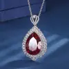 Colar Pingente Gota Grande com Pedra Principal 18*25 Huabi Jewelry Base de Cobre Banhado a Ouro Nova Pedra Sintética