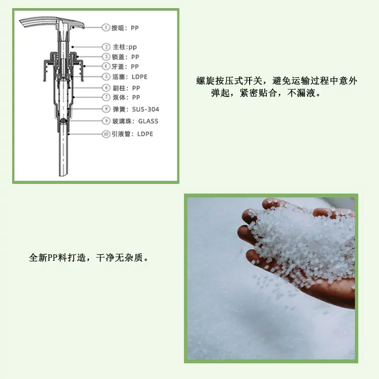 现货销售一代扁嘴洗手液泵头