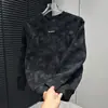 Top Tie-Dye 2025 Marca de Moda Camisa Básica con Letras Otoño Nueva Moda Cuello Redondo Sudadera Bordada Diseño para Hombre