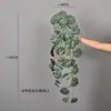 Colgante de Pared de Enredadera de Ratán Artificial Planta Verde Artificial Hoja de Manzana Manzano Cesta Colgante Enredadera Pared Rábano Verde Hoja de Siete Estrellas Colgando en la Pared
