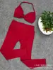 Conjunto de Ropa Deportiva para Yoga con Top Halter de Alta Elasticidad y Pantalones de Fitness Levantamiento de Glúteos al por Mayor