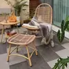 Mecedora de Mimbre Silla Perezosa de Ocio para Balcón Silla Individual para Descanso Silla de Ocio para Sala de Estar en Casa Mecedora y Reclinable con Reposapiés