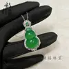 Popular Celebridad de Internet Favorita Calcedonia Imperial Verde Natural Tipo Hielo Colgante de Calabaza Incrustado Moda Exquisita Joyería de Ágata
