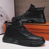 Liquidación Zapatos de Hombre Primavera High-Top Tenis Casuales Versátiles Antideslizantes Resistentes al Desgaste Botas de Cuero Martin Negras de Caña Media Cómodas y Ligeras