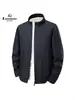 Chaqueta de cuello alto para hombres de mediana edad, abrigo de negocios para primavera y otoño, chaqueta con cremallera de color liso, ropa para hombres para papás, una pieza envío directo