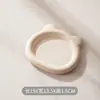 Prato de Plástico Redondo Moderno Tigela de Comida para Gato Antiderramamento Lancheira para Gatinho Prato Ins Conjunto de Tigela e Prato para Pet