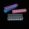 Caixa de Costura Transparente para Classificação de Joias DIY Caixa para Equipamentos de Pesca Peças de Joias Caixa Tangram Simples 7 Compartimentos Caixa de Remédios