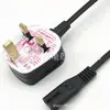 Cable de alimentación con enchufe de montaje estándar británico certificado BS de 1,2 m Cobre puro Enchufe de montaje estándar británico grande Enchufe saudí