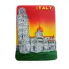 Imán de Nevera Cultural y Creativo de la Torre Inclinada de Pisa Italiano de Resina Calcomanía Magnética Creativa de Souvenir de Viaje Manualidades Souvenir