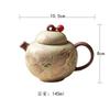 Tetera de Cerámica Pintada a Mano de Zorro de Nueve Colas con Agujero para Bola de Filtro para Uso en el Hogar, Juego de Té Kung Fu Retro