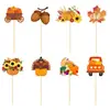 Nueva Decoración para Fiesta de Acción de Gracias Set de Cumpleaños Banderín Topper para Pastel Decoraciones para Fiesta del Festival de la Cosecha de Otoño