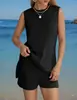 Nuevo Verano 2025 Playa para Mujer Transfronterizo Amazon Popular para Mujer Holgado Casual Cuello Redondo Chaleco Pantalones Cortos
