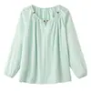 Ropa para Mujer Tallas Grandes, Nuevo Estilo Primavera y Otoño, Camisa Casual Francesa de Manga Abullonada para Mujeres con Curvas, Corte Holgado, Cubre Barriga, Top Versátil