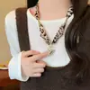 Collar Vintage de Chica Hot con Estampado de Leopardo para Mujer al por Mayor Y2K Dulce Fresco Moda Versátil Personalidad Colgante de Corazón Cadena para la Clavícula Cadena para el Cuello